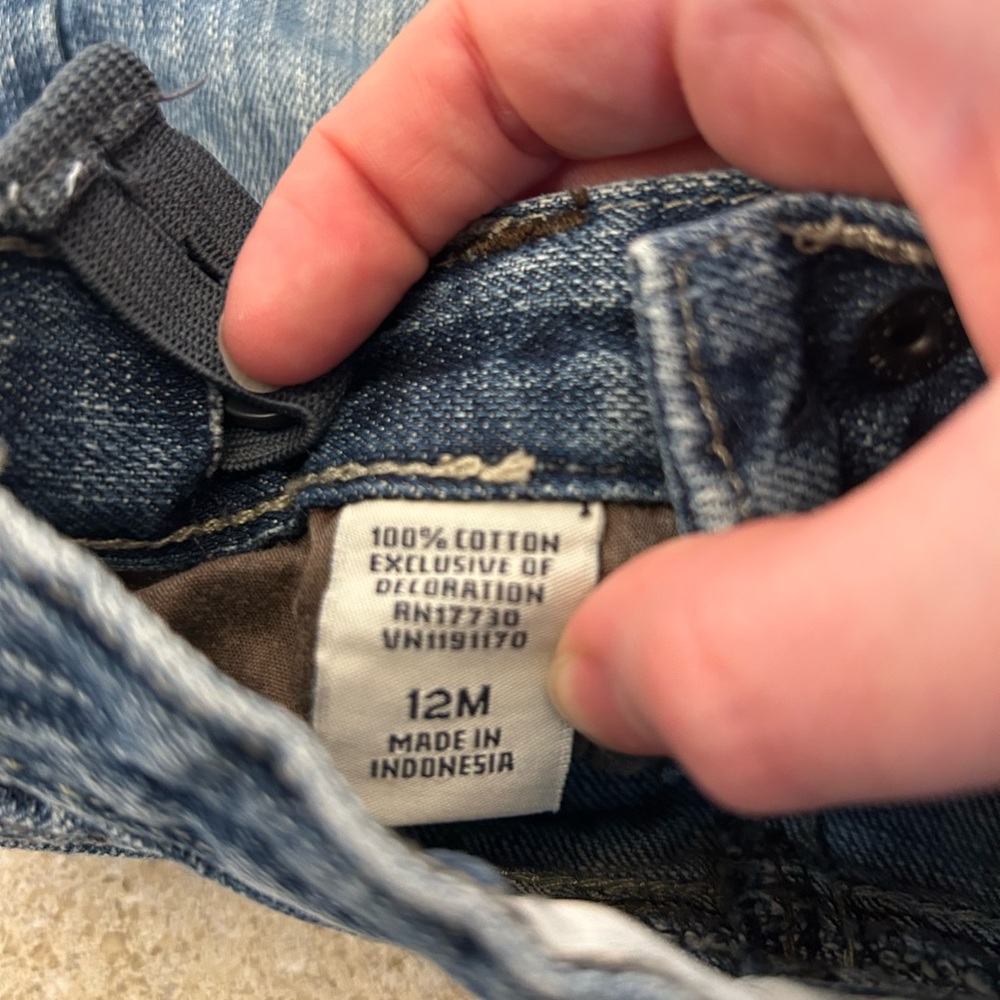 Genuine Kids Oshkosh Vintage Y2k Patchwork Baby Jeans Size 12 Months - Picture 6 of 6